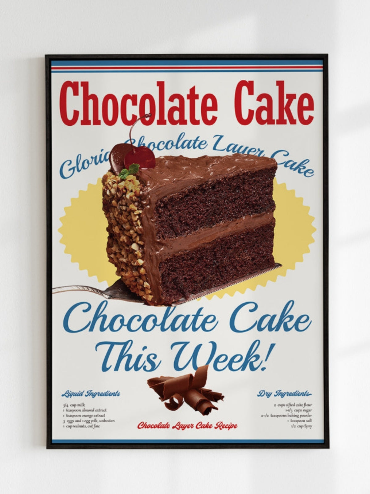 Choco Cake 復古甜點海報